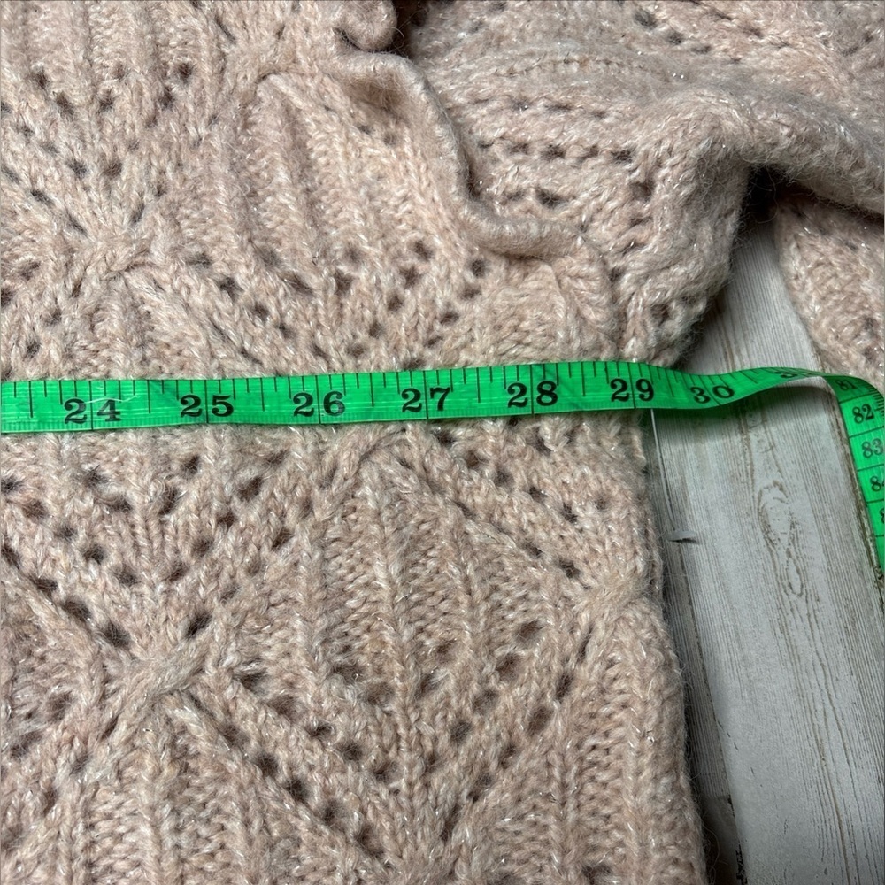 Old Navy Ruffle-Trim Pointelle-Knit Sweater Plus Size 3X Light Pink Shimmer - Picture 5 of 12